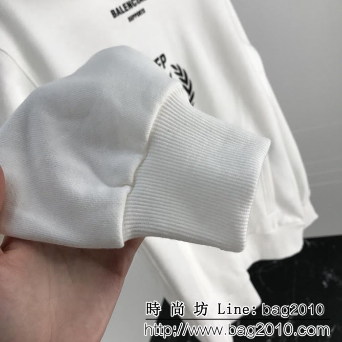 BALENCIAGA巴黎世家 18新款 世界糧食計畫署 秋冬帽衫白色衛衣 情侶款 ydi1159